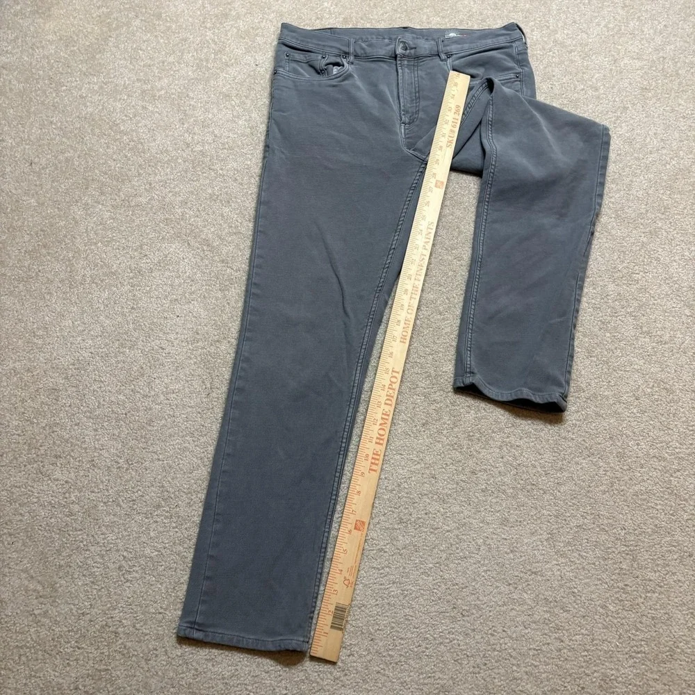 Faherty Brand Jeans Mens 32x29 Gray Slim Fit Straight‎ Leg Stretch Denim Pants